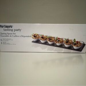 Pier 1 White Tasting Spoon Set with Tray